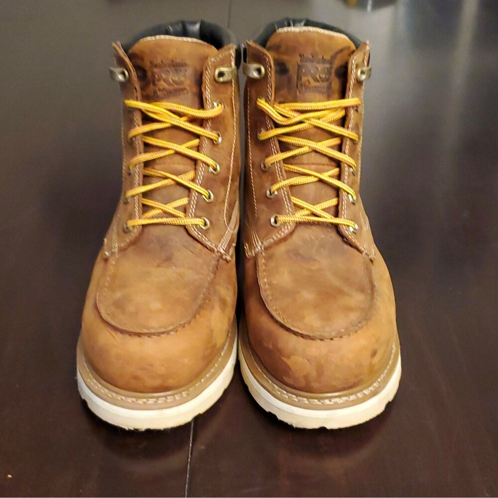 Timberland PRO Brown Leather EH Work Boots Men’s 12D Anti-Fatigue TB1A2SY1